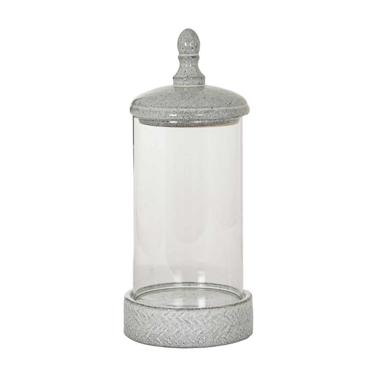 Large Hurricane Lantern with Lid – White