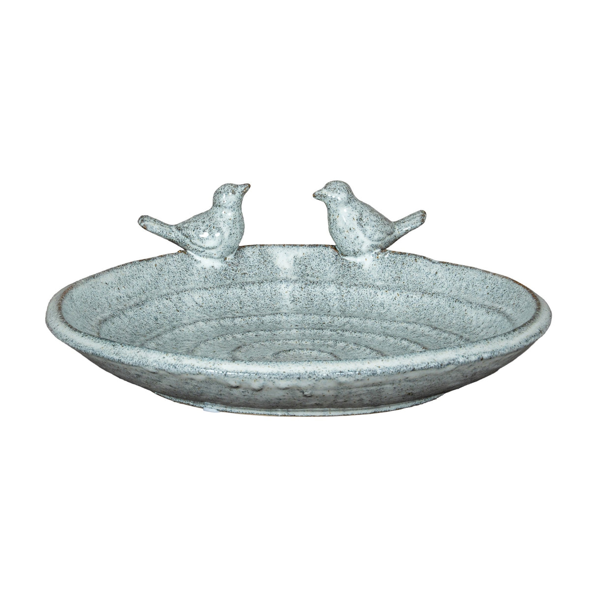 Ceramic Bird Bath Sculpture – White