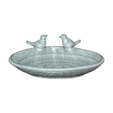 Ceramic Bird Bath Sculpture – White
