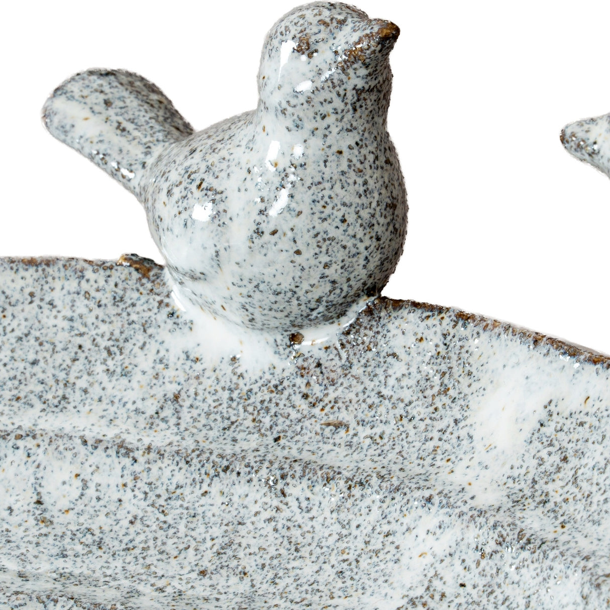 Ceramic Bird Bath Sculpture – White