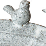 Ceramic Bird Bath Sculpture – White