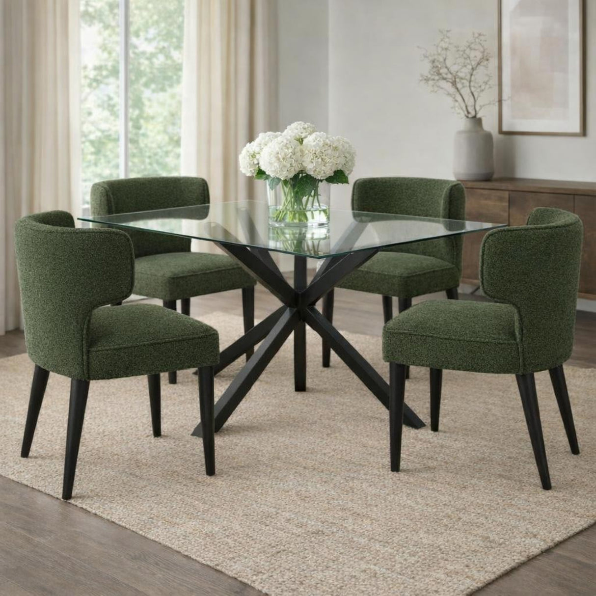 Quennomer Upholstered Dining Chair – Green