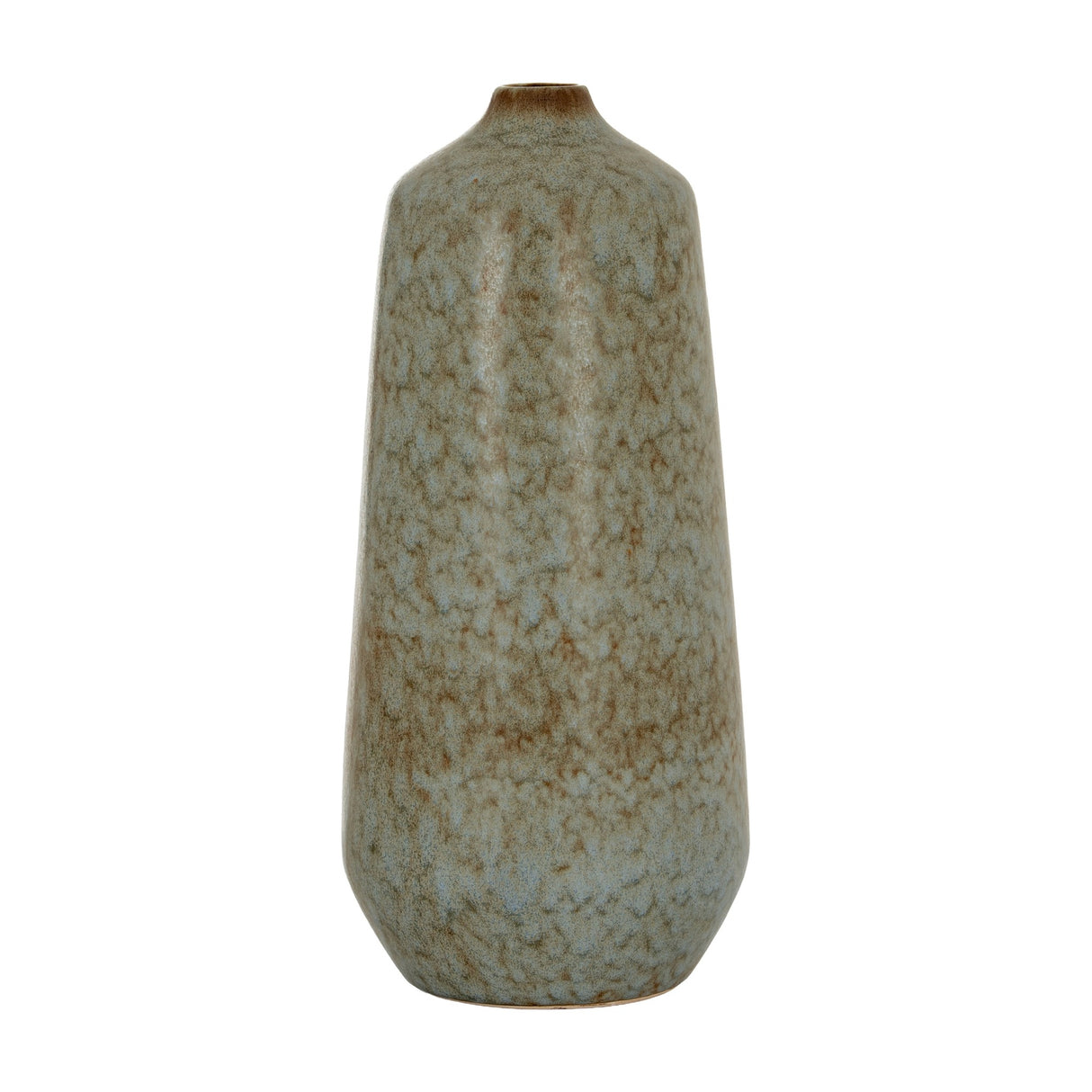 Hill Interiors Tall Ceramic Bottle Vase in mottled grey with a rounded tapered body and slim neck, shown against a plain white background.