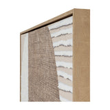 Angled corner view of Hill Interiors Hand Painted Canvas showing textured white and beige brushstrokes within a slim wood frame.