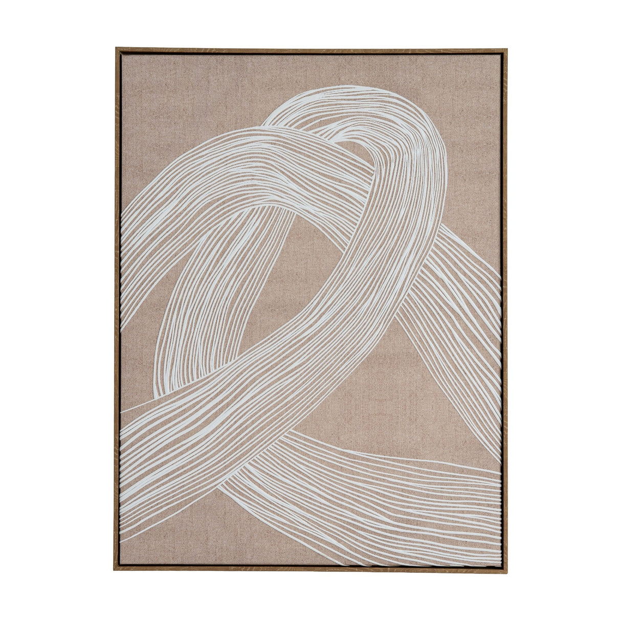 Framed Line Art Print with Wooden Frame 80x60cm – Brown