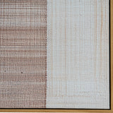 Close-up of Hill Interiors hand painted canvas wall art showing textured brushwork in brown and cream tones within a slim wood frame.