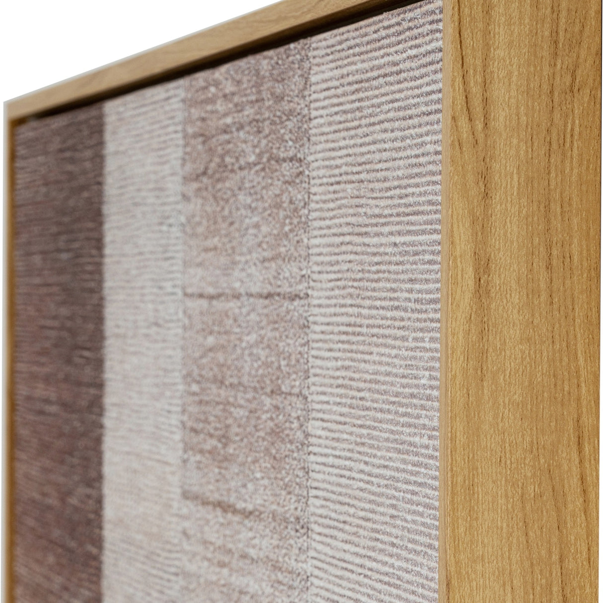 Close-up of Hill Interiors Hand Painted Canvas showing textured brushwork in muted mauve and beige tones within a slim light wood frame.