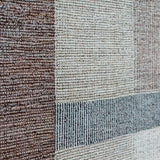Close-up of Hill Interiors Hand Painted Canvas showing textured brushwork in brown, cream and grey blocks across the canvas surface within its wood frame.