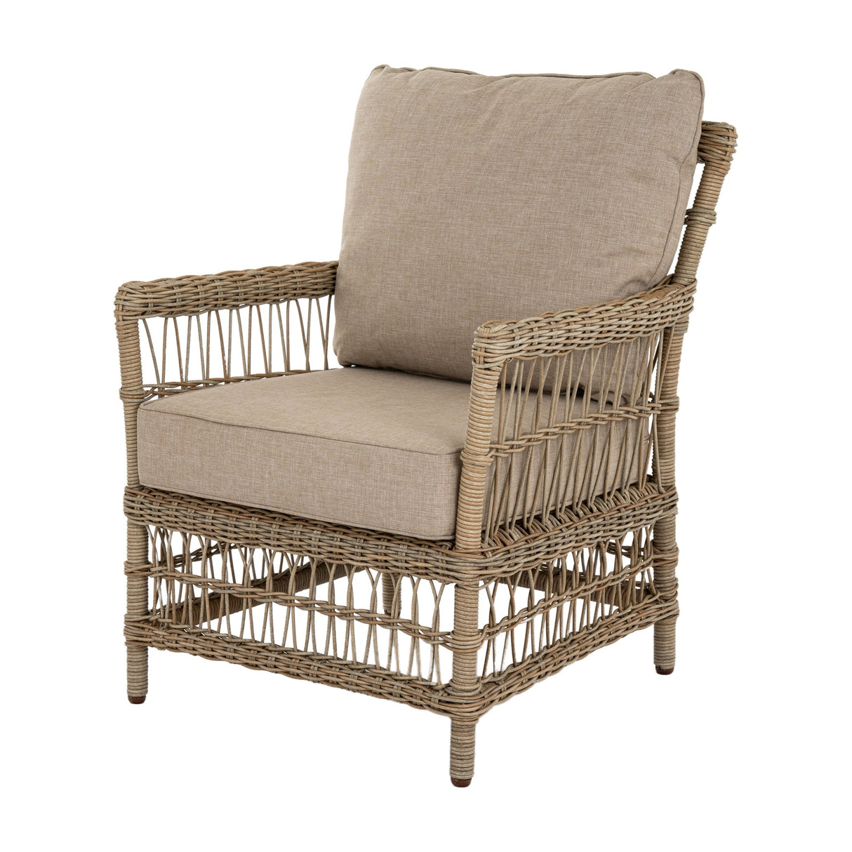Rattan Four-Seater Garden Lounge Set – Beige