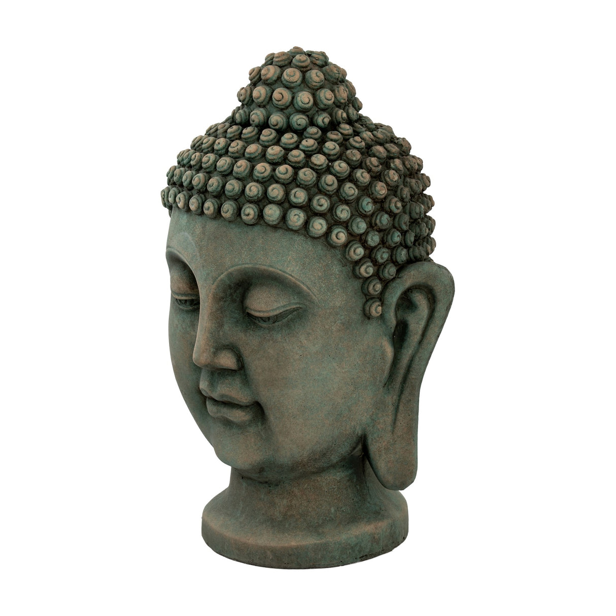 Buddha Head Concrete Planter – Green