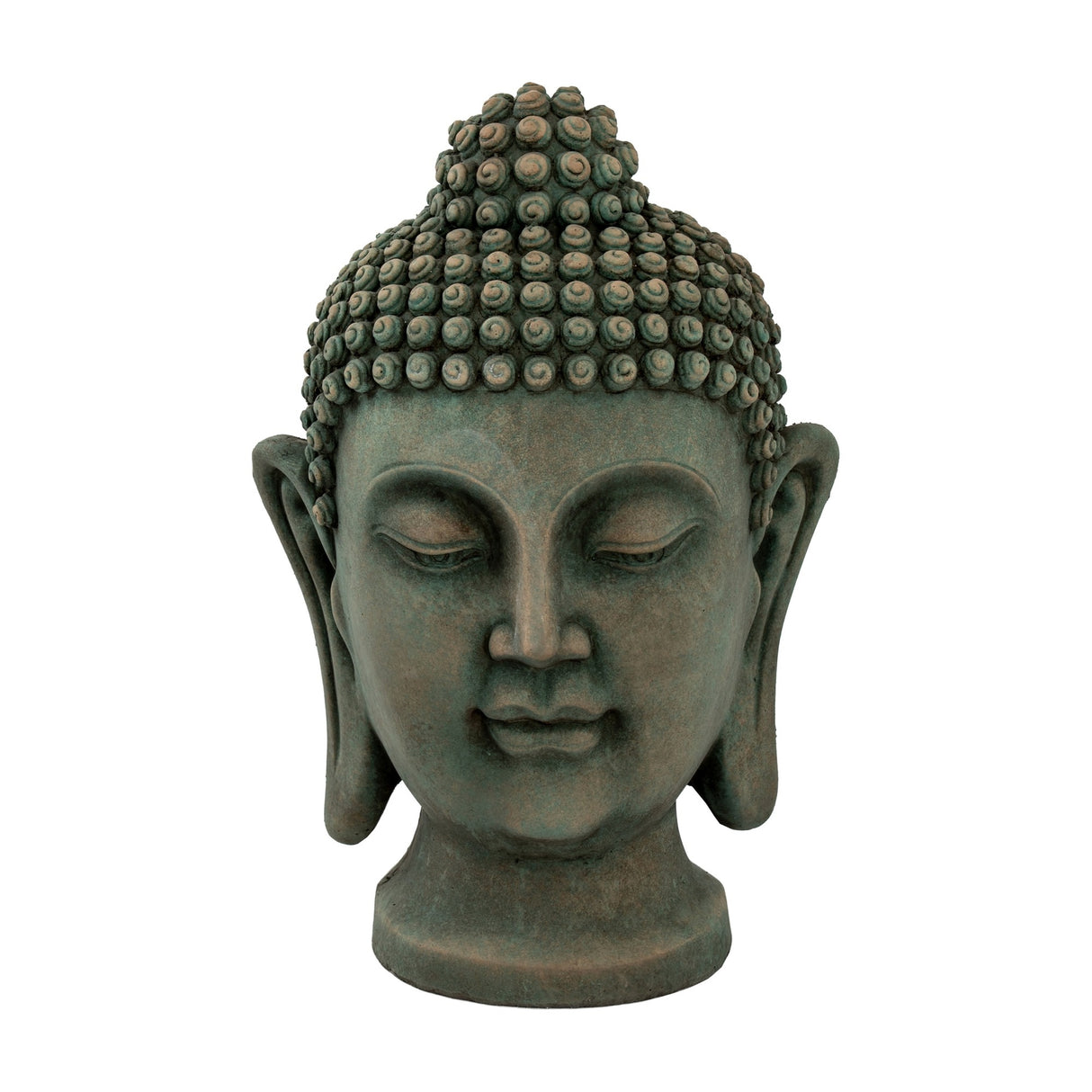 Buddha Head Concrete Planter – Green