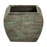 Square Drum Concrete Planters Set of 2 – Green