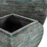 Square Drum Concrete Planters Set of 2 – Green