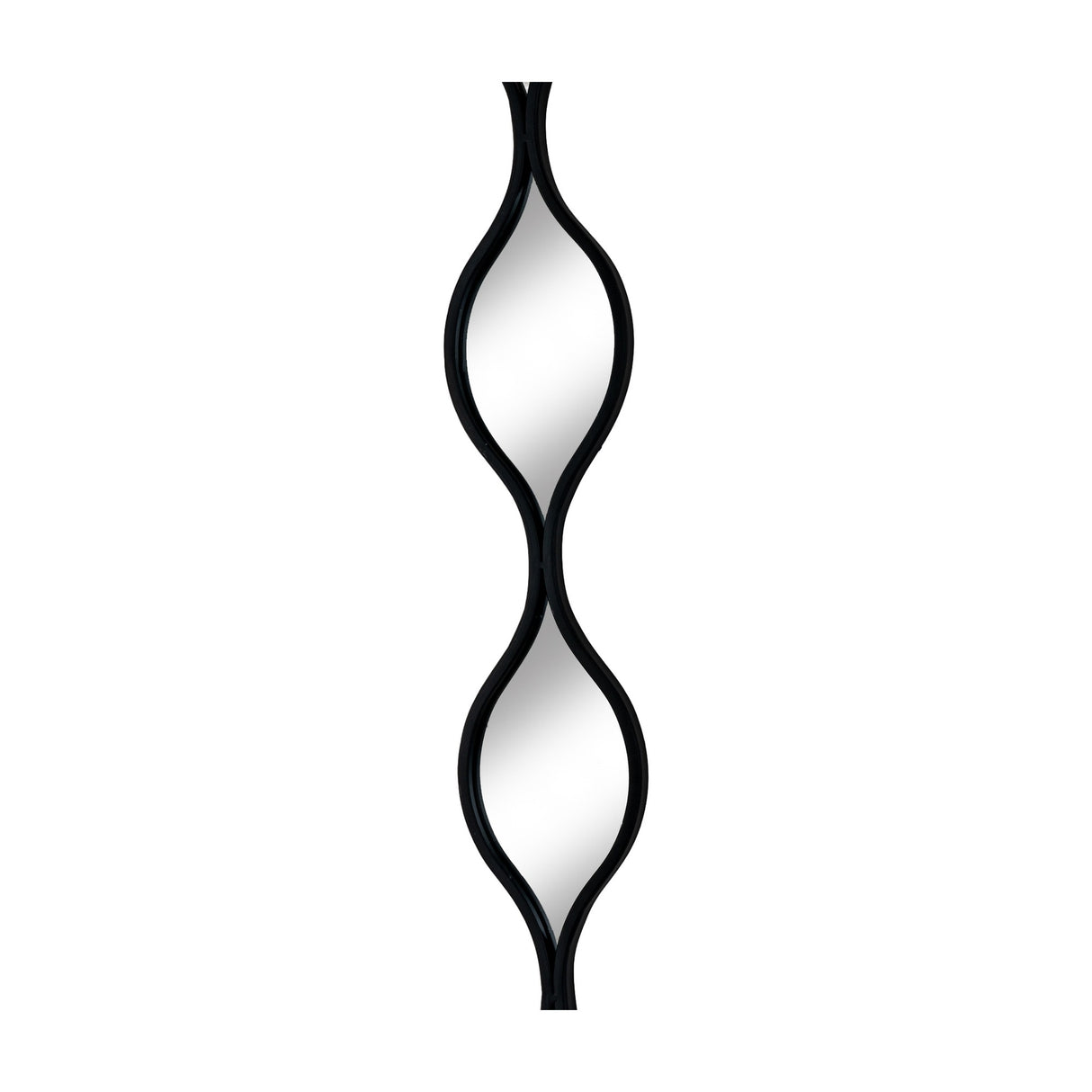 Undulating Panel Wall Mirror – Black