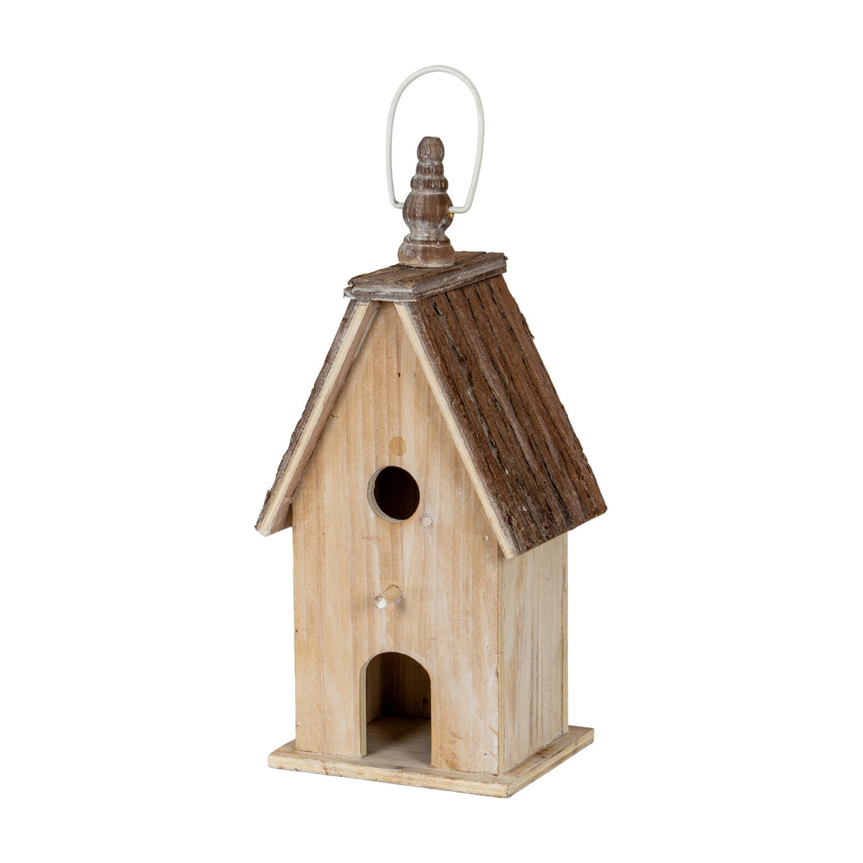 Large Rustic Wooden Birdhouse – White