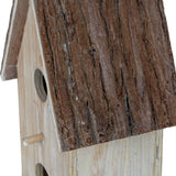 Large Rustic Wooden Birdhouse – White