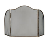 Arched Three-Panel Fire Screen – Silver
