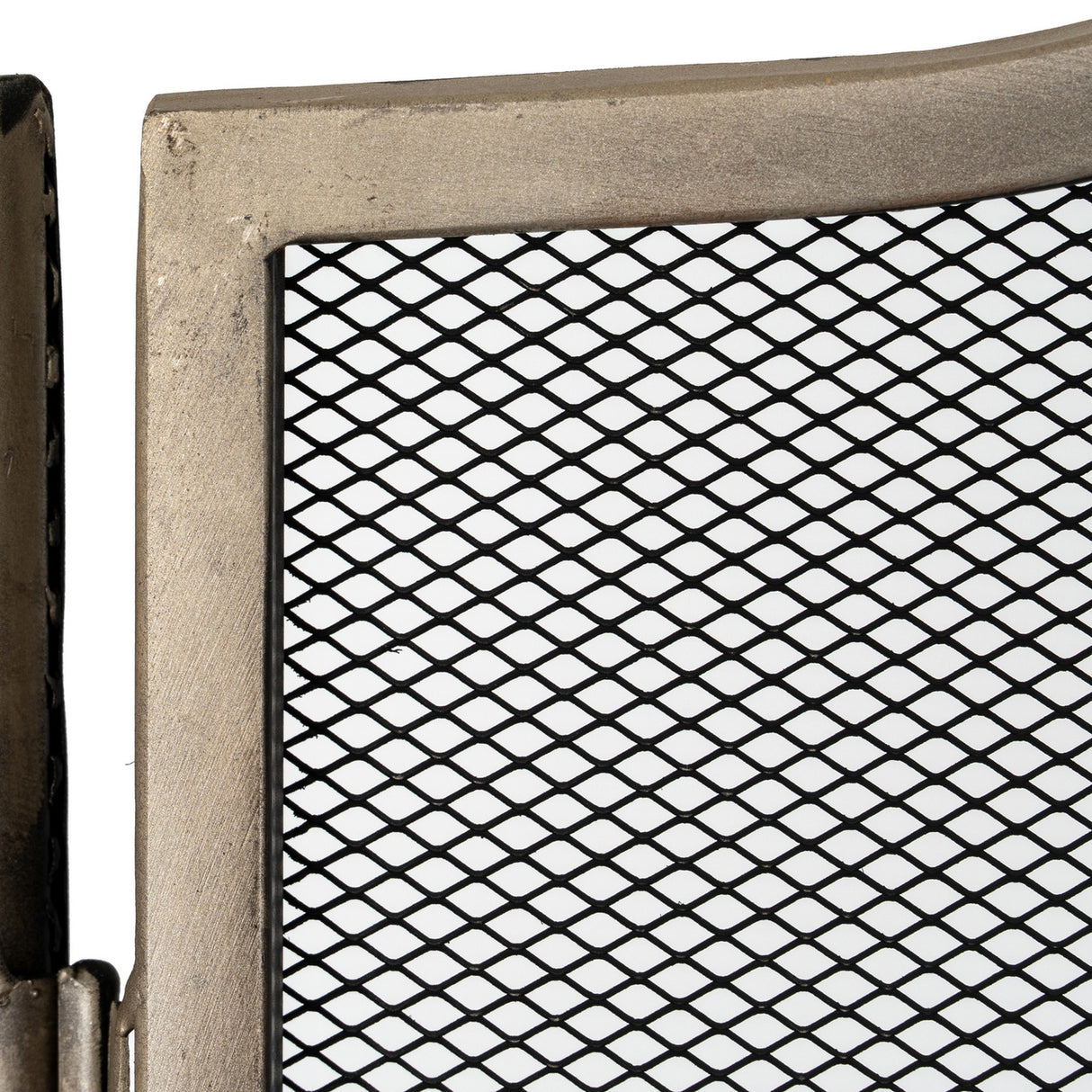 Arched Three-Panel Fire Screen – Silver