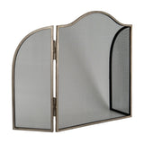 Arched Three-Panel Fire Screen – Silver