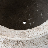 Close-up of the Hill Interiors Rustic Wash Concrete Planter showing the textured rim, weathered wash finish and deep interior with drainage hole.