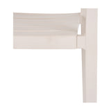 Close-up of the Hill Interiors Carver Accent Chair in beige, showing the moulded plastic seat edge and straight leg against a white background.