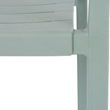 Close-up of the Hill Interiors Carver Accent Chair in grey, showing the moulded plastic seat edge and squared leg frame against a plain white background.