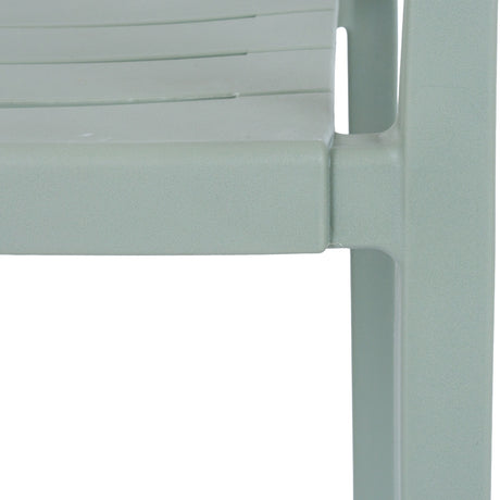 Close-up of the Hill Interiors Carver Accent Chair in grey, showing the moulded plastic seat edge and squared leg frame against a plain white background.