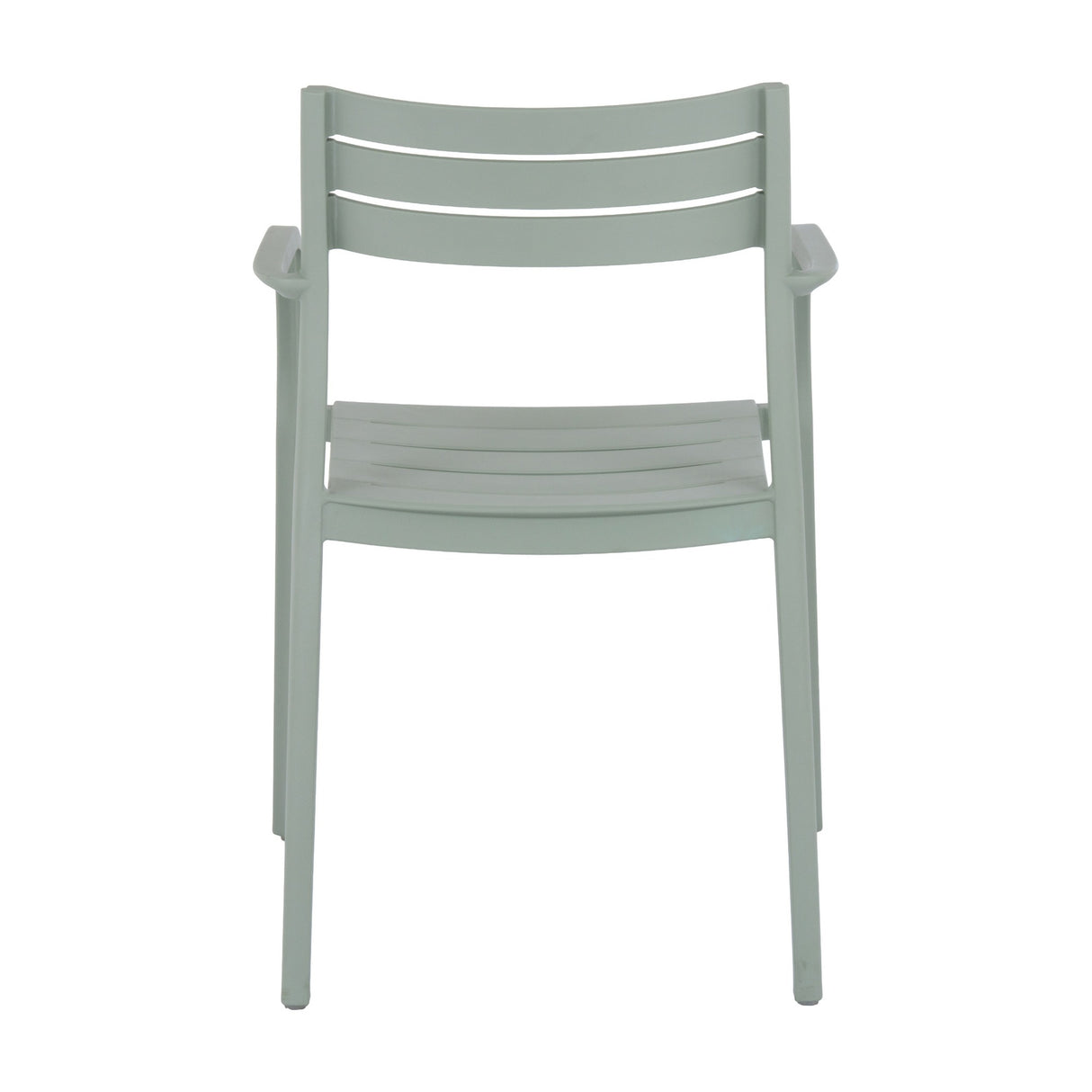 Hill Interiors Carver Accent Chair in soft French grey plastic with a slatted back, moulded seat, and curved armrests, shown on a plain white background.