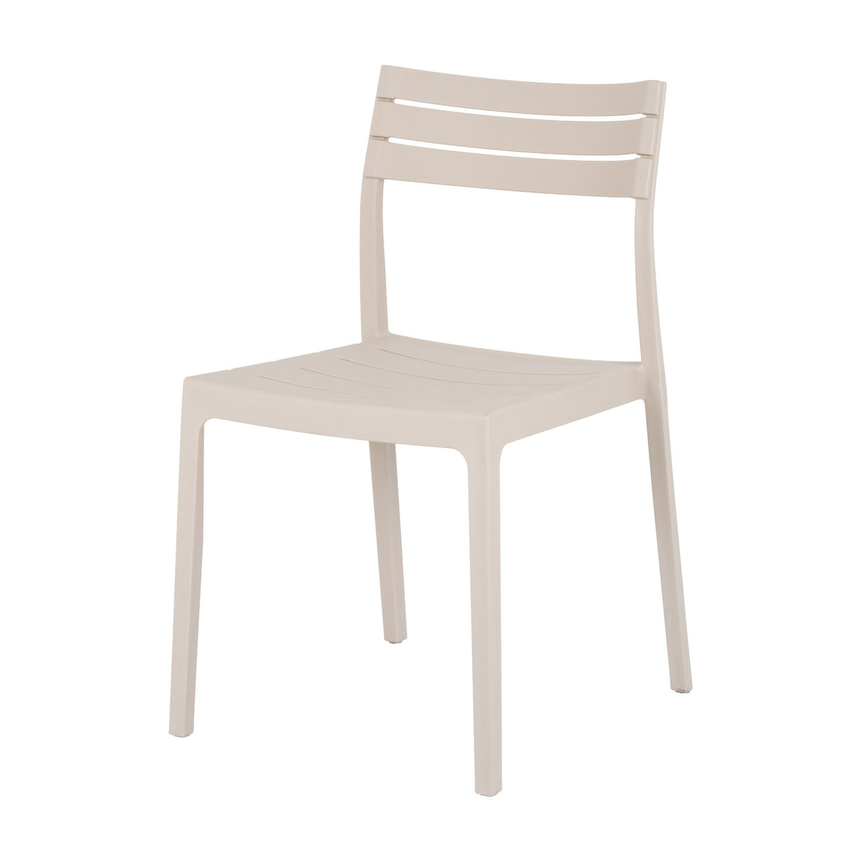 Slatted-Back Accent Chair – Beige