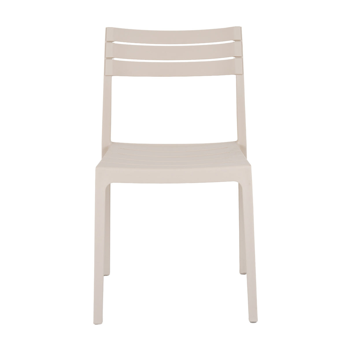 Slatted-Back Accent Chair – Beige