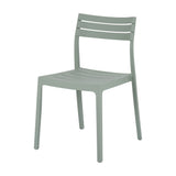 Hill Interiors Moulded Accent Chair in grey plastic with a slatted back and curved seat, shown against a plain white background.