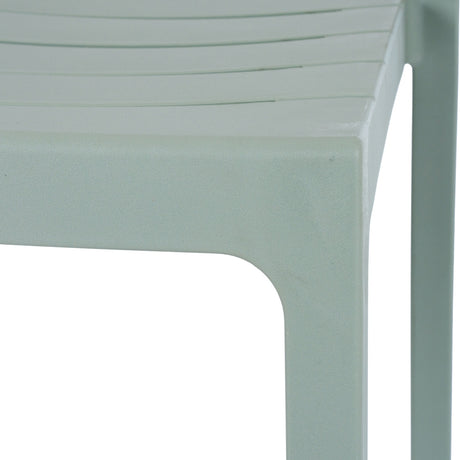 Close-up of the Hill Interiors Moulded Accent Chair in grey, showing the smooth plastic shell edge and curved leg against a plain white background.