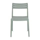 Hill Interiors Moulded Accent Chair in grey plastic with slatted back and curved seat, shown front-on against a plain white background.