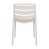 Rear view of the Hill Interiors Moulded Accent Chair in beige, showing the curved slatted backrest and slim tapered legs against a plain white background.