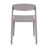Hill Interiors beige stone-effect moulded accent chair, front view showing rounded low back and contoured seat on four tapered legs against white.