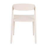 Hill Interiors Moulded Accent Chair in beige plastic with a curved back and compact four-leg form, shown front-on against a plain white background.