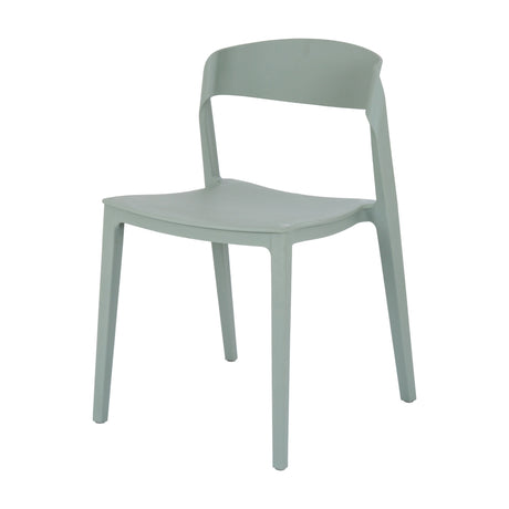 Hill Interiors French Grey Accent Chair in moulded plastic with curved backrest, contoured seat and tapered legs, shown on a plain white background.