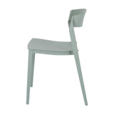 Side view of the Hill Interiors French Grey Accent Chair, moulded from grey plastic with a curved backrest and tapered legs, on a plain white background.