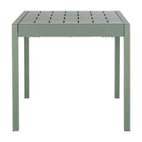 Hill Interiors Cube Side Table in soft French grey, a square slatted-top plastic table with a matte finish and straight legs, on a plain white background.
