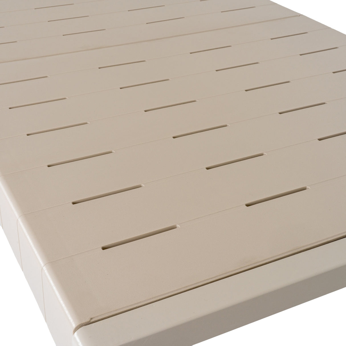 Woven-Top Side Table – Beige