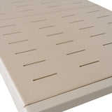 Woven-Top Side Table – Beige
