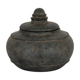 Large Ceramic Pot with Lid – Black