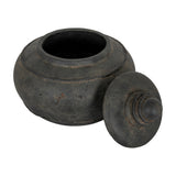 Large Ceramic Pot with Lid – Black
