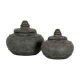 Large Ceramic Pot with Lid – Black