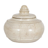 Medium Ceramic Pot With Lid – White
