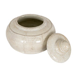 Medium Ceramic Pot With Lid – White