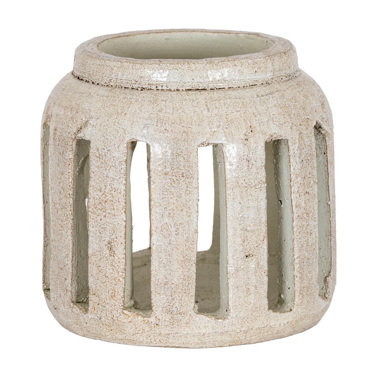 Large Ceramic Candle Holder – White