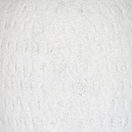 Close-up of the Hill Interiors Medium Tall Ceramic Vase showing its soft white glaze with subtle speckled, textured variation across the rounded body.