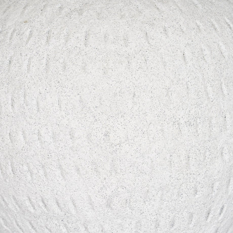 Close-up of the Hill Interiors Large Round Ceramic Vase in white, showing the chalky matte glaze and lightly textured, speckled surface.