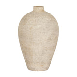 Hill Interiors Ceramic Medium Vase 28cm in cream, a tall rounded form with narrow neck and textured chalky finish, shown on a plain white background.